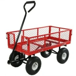 Sunnydaze Decor Sunnydaze Outdoor Lawn and Garden Heavy-Duty Steel Utility Cart with Removable Sides and Weather-Resistant Polyester Liner - Red 19 Sunnydaze Decor Sunnydaze Outdoor Lawn and Garden Heavy-Duty Steel Utility Cart with Removable Sides and Weather-Resistant Polyester Liner - Red -Garden Haven Store unnamed file 1009