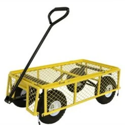 Sunnydaze Decor Sunnydaze Outdoor Lawn and Garden Heavy-Duty Durable Steel Mesh Utility Wagon Cart with Removable Sides - Yellow 18 Sunnydaze Decor Sunnydaze Outdoor Lawn and Garden Heavy-Duty Durable Steel Mesh Utility Wagon Cart with Removable Sides - Yellow -Garden Haven Store unnamed file 1026