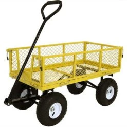 Sunnydaze Decor Sunnydaze Outdoor Lawn and Garden Heavy-Duty Steel Utility Cart with Removable Sides and Weather-Resistant Polyester Liner - Yellow 19 Sunnydaze Decor Sunnydaze Outdoor Lawn and Garden Heavy-Duty Steel Utility Cart with Removable Sides and Weather-Resistant Polyester Liner - Yellow -Garden Haven Store unnamed file 1036