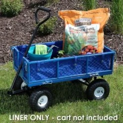 Sunnydaze Decor Sunnydaze Outdoor Lawn and Garden Weather-Resistant Heavy-Duty Polyester Utility Wagon Cart Protective Liner - Blue