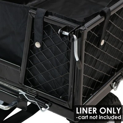 Sunnydaze Decor Sunnydaze Outdoor Lawn and Garden Weather-Resistant Heavy-Duty Polyester Utility Dump Cart Protective Liner - Black 6 Sunnydaze Decor Sunnydaze Outdoor Lawn and Garden Weather-Resistant Heavy-Duty Polyester Utility Dump Cart Protective Liner - Black - Image 4