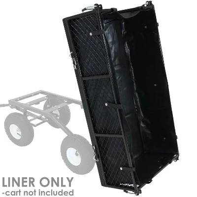 Sunnydaze Decor Sunnydaze Outdoor Lawn and Garden Weather-Resistant Heavy-Duty Polyester Utility Dump Cart Protective Liner - Black 7 Sunnydaze Decor Sunnydaze Outdoor Lawn and Garden Weather-Resistant Heavy-Duty Polyester Utility Dump Cart Protective Liner - Black - Image 5