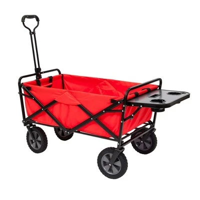 Mac Sports Folding Outdoor Garden Utility Wagon Cart w/ Table (1 Red, 1 Blue) 3 Mac Sports Folding Outdoor Garden Utility Wagon Cart w/ Table (1 Red, 1 Blue)