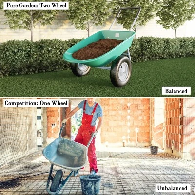 Nature Spring 2-Wheeled Garden Wheelbarrow for Residential DIY Landscaping, Lawn Care, and Remodeling 6 Nature Spring 2-Wheeled Garden Wheelbarrow for Residential DIY Landscaping, Lawn Care, and Remodeling - Image 5