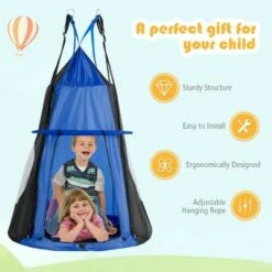 Costway 40'' Kids Hanging Chair Swing Tent Set Hammock Nest Pod Seat -Garden Haven Store unnamed file 1160