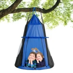Costway 40'' Kids Hanging Chair Swing Tent Set Hammock Nest Pod Seat -Garden Haven Store unnamed file 1164