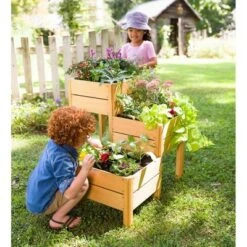 HearthSong Grow With Me Triple Garden Pine Wood Planter with Fabric Liners For Kids Gardening 17 HearthSong Grow With Me Triple Garden Pine Wood Planter with Fabric Liners For Kids Gardening -Garden Haven Store unnamed file 1172