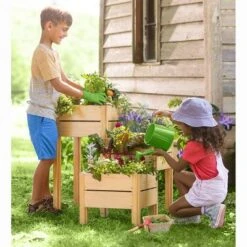 HearthSong Grow With Me Triple Garden Pine Wood Planter with Fabric Liners For Kids Gardening 18 HearthSong Grow With Me Triple Garden Pine Wood Planter with Fabric Liners For Kids Gardening -Garden Haven Store unnamed file 1173