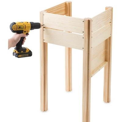 HearthSong Grow With Me Triple Garden Pine Wood Planter with Fabric Liners For Kids Gardening 11 HearthSong Grow With Me Triple Garden Pine Wood Planter with Fabric Liners For Kids Gardening - Image 9