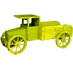 Gardenised Outdoor Old Style Wooden Car Shape Garden Planter, Kids Christmas Holiday Gift, Green -Garden Haven Store unnamed file 1206