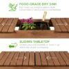 Best Choice Products Wood Garden Potting Bench Workstation Table w/ Sliding Tabletop, 4 Locking Wheels, Dry Sink - Brown -Garden Haven Store unnamed file 1280