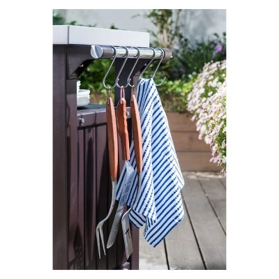 XL Unity Outdoor Patio Prep Station With Storage Brown - Keter 6 XL Unity Outdoor Patio Prep Station With Storage Brown - Keter - Image 4