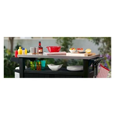 XL Unity Outdoor Patio Prep Station With Storage Brown - Keter 7 XL Unity Outdoor Patio Prep Station With Storage Brown - Keter - Image 5