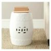Modern Ming Garden Stool - Safavieh White -Garden Haven Store unnamed file 1388