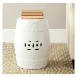 Modern Ming Garden Stool - Safavieh White