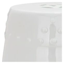 Modern Ming Garden Stool - Safavieh White -Garden Haven Store unnamed file 1390