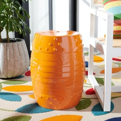 Frisco Garden Stool - Orange - Safavieh 3 Frisco Garden Stool - Orange - Safavieh