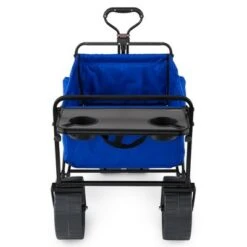Mac Sports Heavy Duty Steel Frame Collapsible Folding 150-Lb Capacity Outdoor Beach Garden Utility Wagon Cart with 4 All Terrain Wheels & Table, Blue -Garden Haven Store unnamed file 141