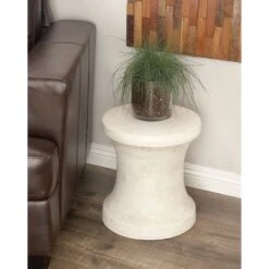 Olivia & May 14"x 16" Fiber Clay Patio Garden Stool - Off-White - Olivia & May
