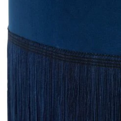 Fringe Stool Cylinder Shaped Polyester - Olivia & May Black -Garden Haven Store unnamed file 1444