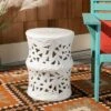 Granda Garden Stool - White - Safavieh -Garden Haven Store unnamed file 1470