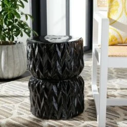 Pansy Garden Stool - Black - Safavieh