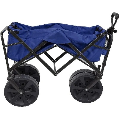 Mac Sports Heavy Duty Steel Frame Collapsible Folding 150 Pound Capacity Outdoor Beach Garden Utility Wagon Cart with 4 All Terrain Wheels, Blue/Black 5 Mac Sports Heavy Duty Steel Frame Collapsible Folding 150 Pound Capacity Outdoor Beach Garden Utility Wagon Cart with 4 All Terrain Wheels, Blue/Black - Image 3