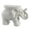 happimess White Elephant 14.2" Ceramic Garden Stool, Antique White -Garden Haven Store unnamed file 1520