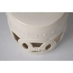 Large Medallion Ceramic Garden Stool - Creamy White - Balkene Home -Garden Haven Store unnamed file 1549