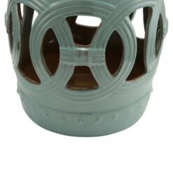 Outsunny 14" x 17" Ceramic Side Table Garden Stool with Knotted Ring Design & Glazed Strong Materials -Garden Haven Store unnamed file 1559