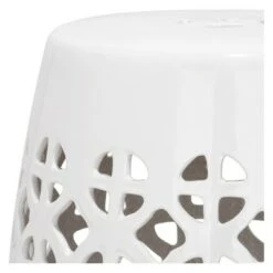 White Circle Lattice Garden Stool - White - Safavieh -Garden Haven Store unnamed file 1580