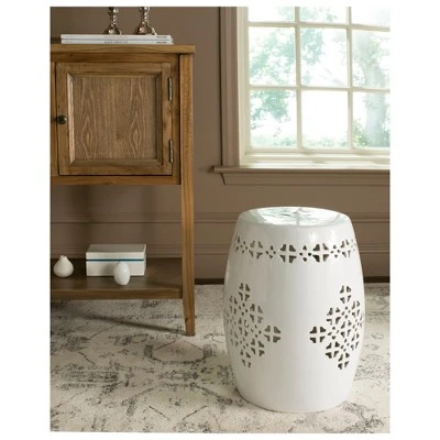 Aveiro Garden Stool - Safavieh White 3 Aveiro Garden Stool - Safavieh White