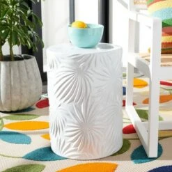 Kesha Garden Stool - Ivory - Safavieh