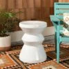 Larsa Garden Stool - White - Safavieh -Garden Haven Store unnamed file 1598