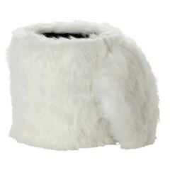 Olivia & May Storage Stool Faux Fur White - Olivia & May