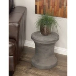 Olivia & May 14"x16" Fiber Clay Patio Garden Stool - Dark Gray - Olivia & May