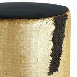Stool, Cylinder Polyester Sequin Silver - Olivia & May 17 Stool, Cylinder Polyester Sequin Silver - Olivia & May -Garden Haven Store unnamed file 1627