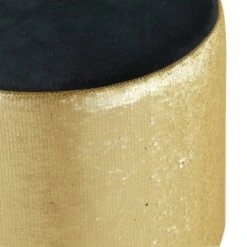 Stool, Cylinder Polyester Sequin Silver - Olivia & May 18 Stool, Cylinder Polyester Sequin Silver - Olivia & May -Garden Haven Store unnamed file 1628