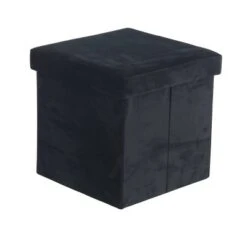 Olivia & May Storage Stool, Foldable Black Polyester Black - Olivia & May -Garden Haven Store unnamed file 1639