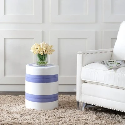 Hael Garden Stool - Blue/White - Safavieh 3 Hael Garden Stool - Blue/White - Safavieh