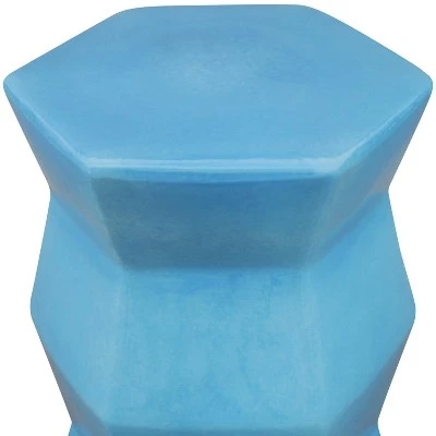 Sunnydaze Decor Sunnydaze Moderno Geometric Ceramic Decorative Garden Stool - 17.25" - Moonstone 4 Sunnydaze Decor Sunnydaze Moderno Geometric Ceramic Decorative Garden Stool - 17.25" - Moonstone - Image 2