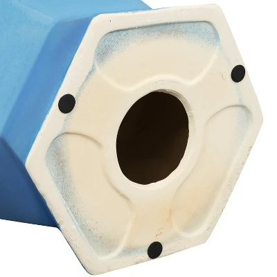 Sunnydaze Decor Sunnydaze Moderno Geometric Ceramic Decorative Garden Stool - 17.25" - Moonstone 6 Sunnydaze Decor Sunnydaze Moderno Geometric Ceramic Decorative Garden Stool - 17.25" - Moonstone - Image 4