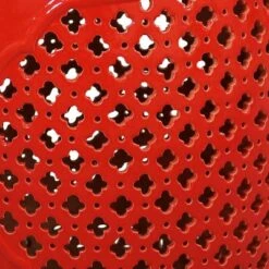 Sunnydaze Decor Sunnydaze Marrakesh Lattice Ceramic Decorative Garden Stool - 17.75" - Red -Garden Haven Store unnamed file 1708
