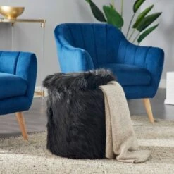 Olivia & May Storage Stool, Faux Fur Black - Olivia & May 9 Olivia & May Storage Stool, Faux Fur Black - Olivia & May -Garden Haven Store unnamed file 1715