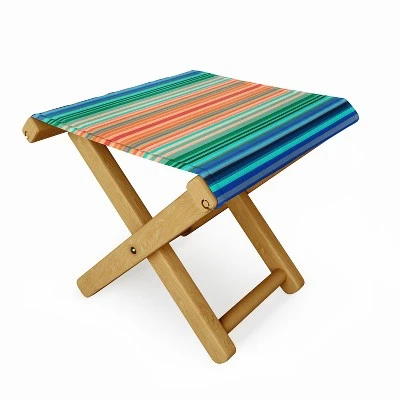 Sheila Wenzel-Ganny Bold Blue Orange Stripes Folding Stool - Deny Designs 3 Sheila Wenzel-Ganny Bold Blue Orange Stripes Folding Stool - Deny Designs