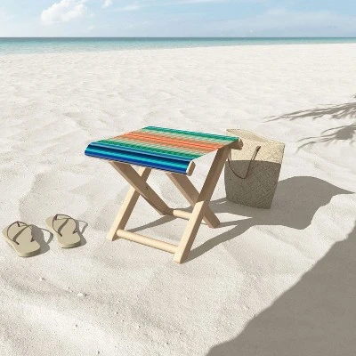 Sheila Wenzel-Ganny Bold Blue Orange Stripes Folding Stool - Deny Designs 4 Sheila Wenzel-Ganny Bold Blue Orange Stripes Folding Stool - Deny Designs - Image 2