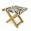Avenie White Tiger Stripes Folding Stool - Deny Designs -Garden Haven Store unnamed file 1759