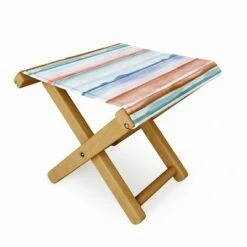 Ninola Design Relaxing Stripes Mineral Copper Folding Stool - Deny Designs