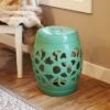 Sunnydaze Decor Sunnydaze Knotted Quatrefoil Decorative Ceramic Garden Stool - 18" - Jade -Garden Haven Store unnamed file 1799