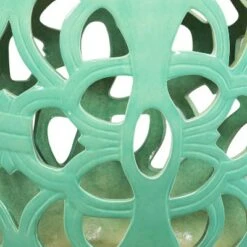 Sunnydaze Decor Sunnydaze Knotted Quatrefoil Decorative Ceramic Garden Stool - 18" - Jade -Garden Haven Store unnamed file 1803